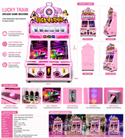 Machine de jeu d'arcade commerciale de type 'Lucky Train' avec système de récompense de billets, construction en métal et plastique, tension universelle, pour la famille