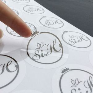 Custom Printed PVC Waterproof Transparent <b>Stickers</b> with Gold Foil Embossing for Supermarket Use - Product Image 1