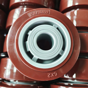 Roue en polyuréthane rouge robuste Carsun de 4/5/6/8 pouces avec roulement à billes 6203, fonctionnement silencieux et durable pour la fabrication en usine - Product Image 1