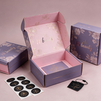 Boîte d'expédition personnalisée mince en carton ondulé, taille moyenne, rose, pour envoi postal, provenant de Chine