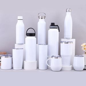 Gobelets isothermes fins en acier inoxydable de 20 oz (600 ml) vierges, personnalisables en usine, pour sublimation, avec couvercle et paille - Product Image 3