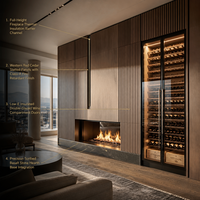 Meuble à vin sur mesure pour toute la maison, meuble de rangement intégré moderne pour salon avec porte vitrée