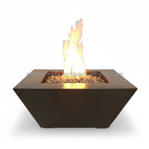 Brasero Cuadrado Martillado para Jardín, Calentador de Exterior, Brasero de Mesa Martillado, Brasero de Metal de Alta Calidad - Product Image 2