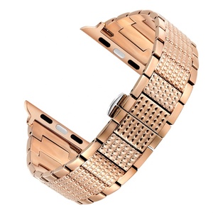 Trendybay-<span class=keywords><strong>Correa</strong></span> de <span class=keywords><strong>reloj</strong></span> inteligente, pulsera de liberación rápida con hebilla de mariposa de Metal y cobre para <span class=keywords><strong>Apple</strong></span> Watch Series 7, 6, 5, 4, 3, 2, 1 SE - Product Image 2