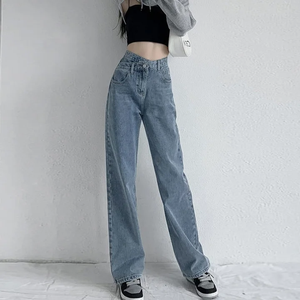 Pantalones <span class=keywords><strong>Vaqueros</strong></span> de Pierna Ancha y Recta, de Cintura Alta, Ajustados y Versátiles para Mujer, Primavera/Verano 2026 - Product Image 4
