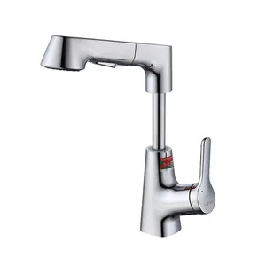 New Modern Single Handle Pull Out Pull Down Water Tap Lift Mixer Tap Wash Basin Sink Faucet