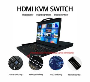 एक्सट्रान AX-1704FHD मल्टी-स्क्रीन स्प्लिटिंग सिंक्रनाइज्ड डिस्प्ले 17.3 इंच ऑड कंट्रोल 4 पोर्ट 1u रैक माउंट 1080p lcd kvm स्टॉक - Product Image 6