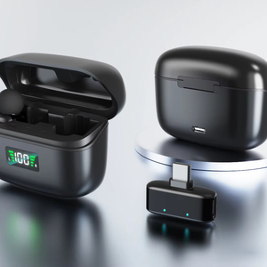 <b>Wireless</b> Lavalier Microphone with Smart Noise Reduction Digital Display <b>Charging</b> <b>Case</b> Ideal for Live Streaming Short Videos - Product Image 3