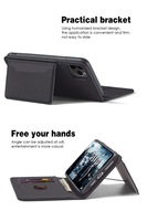 Dompet Kartu Magnetik Flip Case Kulit dengan Warna Kustom untuk iPhone 14 13 15 Pro Max 16 Plus Sarung Pelindung Ponsel
