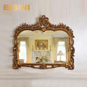 <span class=keywords><strong>Specchio</strong></span> da Terra Barocco Vintage Ornato <span class=keywords><strong>con</strong></span> <span class=keywords><strong>Cornice</strong></span> Artigianale in Foglia d'<span class=keywords><strong>Oro</strong></span>, <span class=keywords><strong>Specchio</strong></span> Decorativo Rococò da Parete per Villa di Lusso - Product Image 2