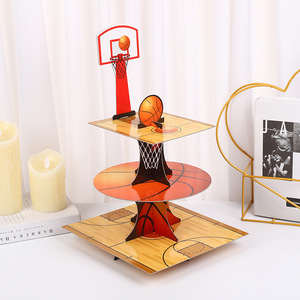 DAMAI Soporte de 3 Niveles para Cupcakes con Temática de Baloncesto, Decoración para Fiestas de Baloncesto, Soporte para Cupcakes para Fiestas de Cumpleaños de Baloncesto - Product Image 2