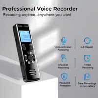 Mini Dictaphone numérique portable Offre Spéciale Enregistreur audio à commande vocale Puce de réduction du bruit Interface USB Format MP3 Métal