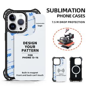 Coques de téléphone 7,5M anti-choc à transfert thermique TPU compatibles avec la recharge sans fil, sublimation 2D pour iPhone 12 13 14 15 16 Pro Max - Product Image 1