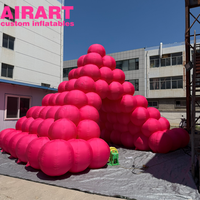 Pyramide gonflable rose pour décoration de fête, tunnel pyramidal gonflable de haute qualité pour exposition
