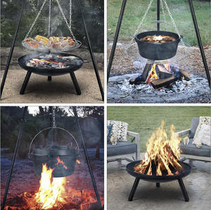 <span class=keywords><strong>Barbecue</strong></span> au charbon de bois avec trépied en acier réglable, chaîne de suspension, <span class=keywords><strong>barbecue</strong></span> au charbon de bois avec foyer - Product Image 4