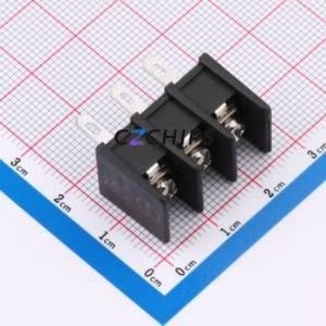 MX25H-7.62-03P-BK01-Cu-S-A Barrier Terminal Block Through hole Component (THT),P=7.62mm Connector Two Sides 7.62mm 1x3P 3P - Product Image 1