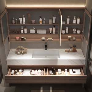 Mueble de Baño con Tocador de Diseño Moderno, Venta Caliente, Suministro Directo de Fábrica, Estilo Europeo para Hotel - Product Image 6