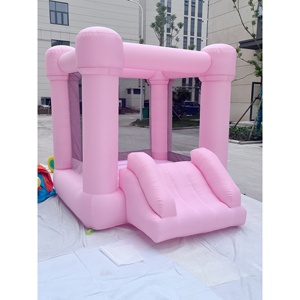 Vente flash - Mini château gonflable rose avec filet de sécurité - Product Image 1