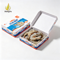 Boîte à fruits de mer portable en carton ondulé double E-Flute, impression couleur personnalisée, résistante à l'humidité, empilable, avec poignée, pour homard et chaîne du froid