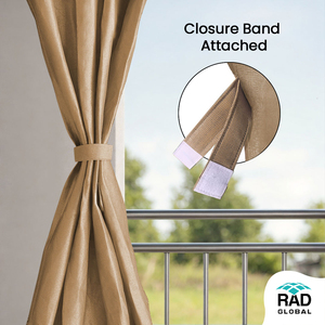Sand & Slate Eyelet Outdoor Curtains 325 GSM with Heavy Duty Weather Resistant Fabric for Warm Privacy and Elegant Patio Balcony - Product Image 2