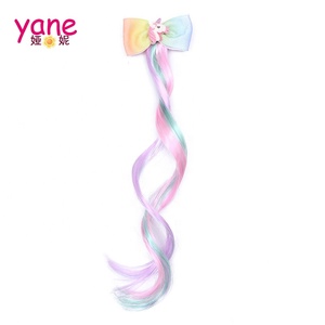 Jepit rambut Wig jepit Unicorn untuk anak perempuan bayi klip rambut kupu-kupu barel plastik logam & dekorasi rambut kain - Product Image 4