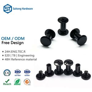 Tornillos Personalizados de Cabeza Plana, Macho y Hembra, Recubiertos de Zinc Negro, Rosca M6 M4, 25mm 30mm 70mm, ISO9001 REACH, para Piezas de Automóviles - Product Image 1