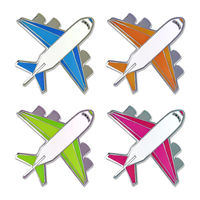 Pins de revers en métal personnalisés, modèle avion et hélicoptère, finition or et argent antique, émail, moulage et sérigraphie