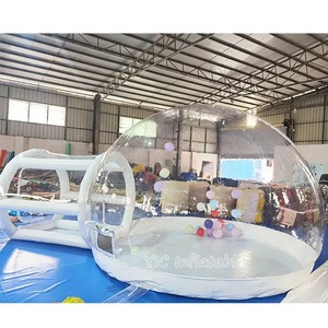 Inflatable PVC White Jump House Castle and Bubble Tent with Transparent <strong>Balloon</strong> Packed in Bag and with Blower Accessory - Product Image 3