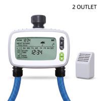 Aqualin 2 Outlet Pengatur Waktu Penyiraman Digital dengan Sensor Hujan Pengontrol Irigasi Taman Otomatis Zona Ganda