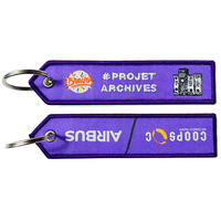 Vente en gros de porte-clés personnalisés avec votre propre logo brodé, étiquettes de clés, anneaux porte-clés, étiquettes tissées brodées