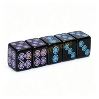Ensemble de dés de jeu de Ludo et D&D, personnalisables, vierges, à 6 faces, de 8 mm et 16 mm, de précision, avec points, finition mate noire, pour Mahjong