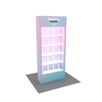 Vitrine d'exposition portable rétroéclairée en aluminium de 3 pieds avec étagères en acrylique pour salons professionnels
