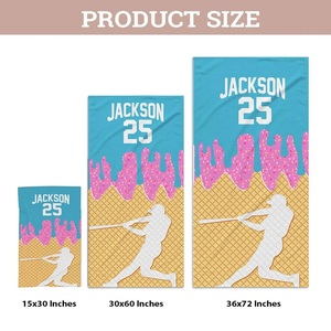 Toalla de <span class=keywords><strong>Playa</strong></span> Personalizada de Secado Rápido con Diseño de Helado de Dibujos Animados, Regalos para Equipos de Béisbol, Personalizada para Niños Jugadores de Béisbol - Product Image 3