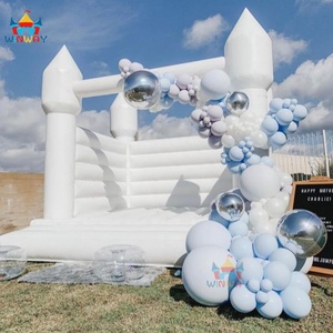 Venta al por mayor en stock: Casa inflable WINWAYTOYS blanca de PVC de 4x3m para niños con soplador, ideal para fiestas - Product Image 4