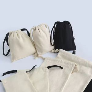Premium Quality Thick Cotton Fabric <b>Drawstring</b> Bag Durable Mini Closure Dust Pouch for Gift Packaging - Product Image 2