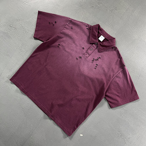 Heavyweight 275g 100% Cotton Knitted Oversized Printed Washed and <b>Distressed</b> T-shirt <b>Top</b> for Wholesale - Product Image 2