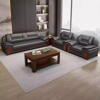 Conjunto de Sofás Modernos y Sencillos para Oficina, Recepción Empresarial, Área de Reuniones para Tres Personas, Combinación con Mesa de Centro para Sala de Estar u Oficina en Casa