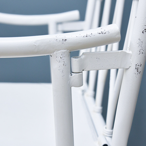 INNOVA High Quality Eco Friendly Vintage Rustic <b>White</b> Iron Dining <b>Chairs</b> Detachable Design Modern Style for Home Coffee Shop - Product Image 6