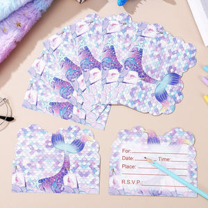 10 cartes mémo multicolores au design sirène mignon, style Instagram, pour notes scolaires, invitations, anniversaires, enseignants et Saint-Valentin - Product Image 1