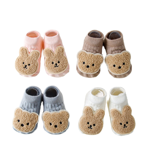 Chaussettes courtes invisibles antidérapantes et respirantes en tricot fin pour bébés nouveau-nés, motif ours de dessin animé, printemps-automne - Product Image 2