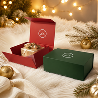 Boîte cadeau personnalisée pliable avec fermeture magnétique, finition mate, emballage plat, logo OEM, panier de Noël, emballage de luxe