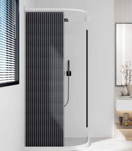 Cortina <span class=keywords><strong>de</strong></span> ducha <span class=keywords><strong>de</strong></span> esquina plegable impermeable con estampado <span class=keywords><strong>de</strong></span> gofres sin ganchos, cortina <span class=keywords><strong>de</strong></span> <span class=keywords><strong>baño</strong></span> <span class=keywords><strong>antimoho</strong></span>, <span class=keywords><strong>cortinas</strong></span> <span class=keywords><strong>de</strong></span> ducha <span class=keywords><strong>de</strong></span> tela - Product Image 2