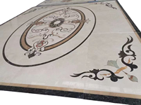 Mosaïque de sol en marbre au jet d'eau au design personnalisé Médaillon au jet d'eau Carrelage en marbre naturel Pierre de foyer de Chine