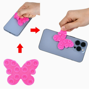 Butterfly Shaped Self-Adhesive Phone Stand with Suction Cups, Universal <b>Stick</b>-On Mobile Phone Holder for Smartphones - Product Image 4