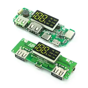 LED Dual USB 5V 2A 1A 2.4A Micro/Type-C Mobile Power Bank 18650 Charging Module Lithium Battery Charger Board Circuit Protection