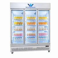 Grand réfrigérateur vitrine à fleurs à 3 portes pour fleuriste, réfrigérateur commercial pour le stockage de fleurs fraîches coupées avec éclairage intégré