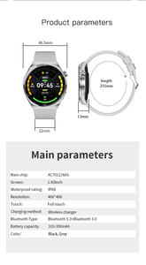 SMA <span class=keywords><strong>Smart</strong></span> Care AM05 1.43 pouces AMOLED 100 + Sport montre intelligente étanche IP68 santé montre intelligente ronde - Product Image 6