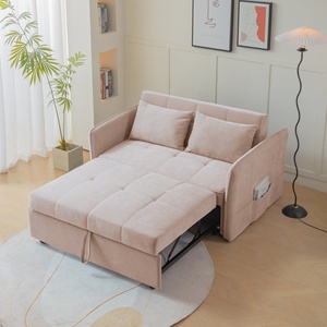 Sofá <span class=keywords><strong>cama</strong></span> extraíble de tela de chenilla Rosa Sofá <span class=keywords><strong>cama</strong></span> <span class=keywords><strong>Loveseat</strong></span> Sofá Sofás Camas con reposabrazos ajustables Ventas al por mayor - Product Image 2