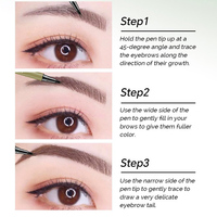 Crayon à sourcils à double embout, stylo liquide à deux pointes, imperméable, résistant à la transpiration, longue tenue, douceur naturelle
