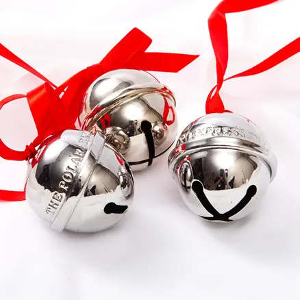Fast Delivery Wholesale Christmas ornaments Sleigh Bell Christmas Bell with ribbon Metal Crafts